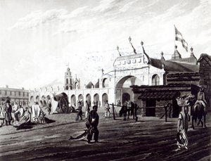 Place du marché, gravé par Daniel Havell, 1820 - Emeric Essex Vidal