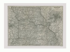 Carte du Missouri, USA, vers 1900 - Emery Walker