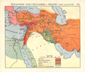 Byzantins et Croisés contre Seldjoukides, vers 1130 après J.-C. - Emery Walker Ltd
