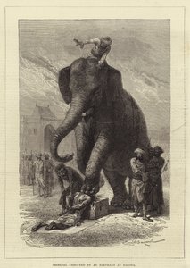 Criminel exécuté par un éléphant à Baroda - Emile Antoine Bayard