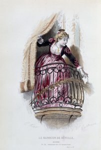 Rosine dans "Le Barbier de Séville" par Pierre Augustin Caron de Beaumarchais (1732-1799), dessins par Emile Bayard (1837-1891)