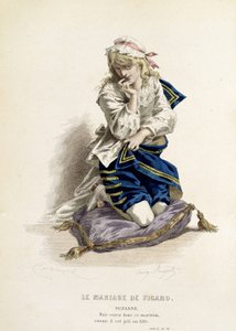 Suzanne dans "Le mariage de Figaro" - dans "Œuvres complètes de Beaumarchais", dessins par Emile Bayard, éd. Laplace Sanchez & cie, Paris - Emile Antoine Bayard