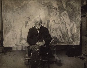 Paul Cézanne dans son atelier aux Lauves, 1904