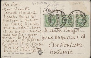 Carte postale à Andries Bonger - Emile Bernard