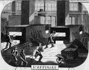 Forges de la Franche-Comté : affinage avec fours à puddler. Usine de Fraisans, Jura (39) - Emile Bourdelin