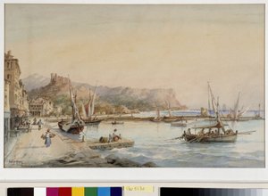 Vue du port de Cassis Aquarelle par Émile Henry (1822-1920) Fondation regards de Provence, Marseille