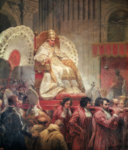 Le pape Pie VIII (1761-1830) à Saint-Pierre sur la Sedia Gestatoria, 1829