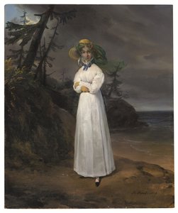 Portrait de la veuve Comtesse Jean-Henri-Louis Greffulhe dans un paysage - Emile Jean Horace Vernet