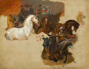 Course des chevaux sans cavalier, vers 1820