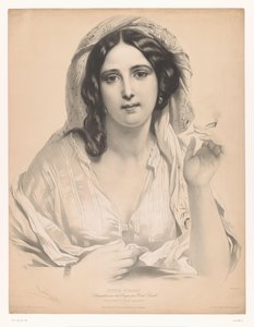 Jeune femme voilée avec une cigarette à la main (La reine du sérail, Études choisies)