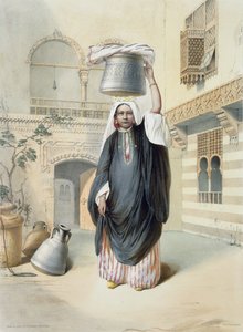 Jeune fille arabe revenant du Hammam au Caire, illustration de 