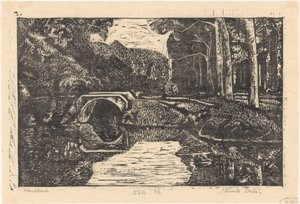 Pont sur un canal dans une forêt