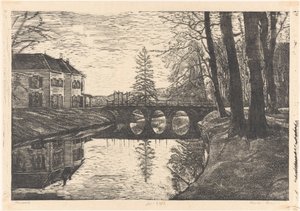 Vieux Jardin à Bergen - Emilius Wilhelmus Dehé (signed by artist)