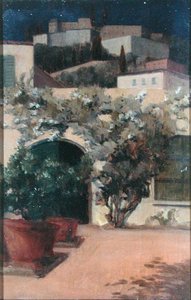 Ville italienne sur une colline la nuit - Emily Beatrice Bland