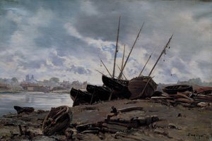 Bateaux échoués à Dieppe