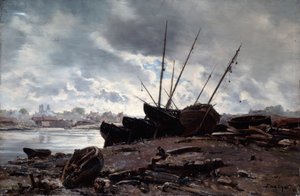 Bateaux Attendant la Marée, 1882