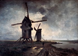 Moulins à vent du paysage environnant de Lille, 1877