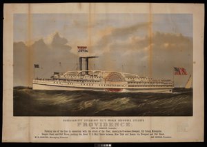 Le célèbre vapeur Providence de la compagnie de navigation Narragansett, Benj M Simmons. Commandant... - Endicott Endicott