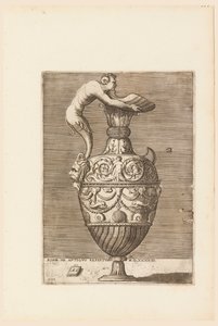 Aiguière avec un satyre tenant une grande conque (Vico) - Enea Vico