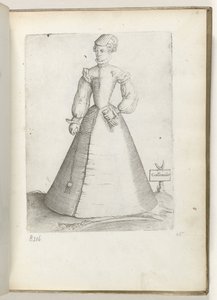 Femme mariée de France, habillée selon la mode vers 1550