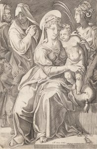 La Sainte Famille avec Sainte Anne et Sainte Catherine, 1542, publié en 1627-50