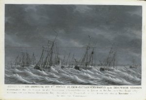 La flotte batave au large de Veere, 1800 - Engel Hoogerheyden