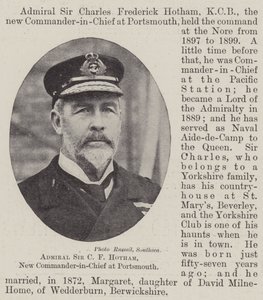Amiral Sir C F Hotham, nouveau commandant en chef à Portsmouth