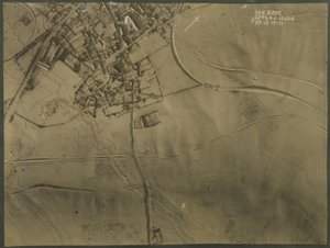 Photographie aérienne avec tranchées de la Première Guerre mondiale, 1917