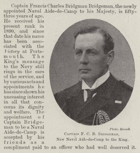 Le capitaine F C B Bridgeman, nouveau aide de camp naval du roi