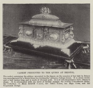 Coffret présenté à la reine à Bristol