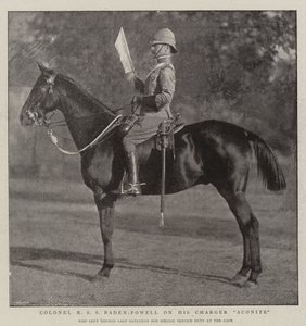 Colonel R S S Baden-Powell sur son cheval Aconite - English Photographer