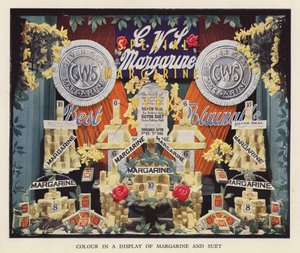 Couleur dans une exposition de margarine et de suif