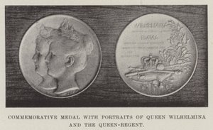 Médaille commémorative avec portraits de la reine Wilhelmine et de la reine-régente - English Photographer