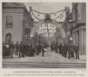 Décorations de couronnement dans Flora Street, Plymouth - English Photographer