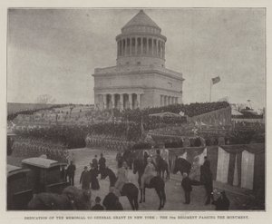 Dédicace du mémorial au général Grant à New York, le 7e régiment passant devant le monument - English Photographer