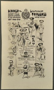 Dîner pour le Lieutenant T. H. Hughes, Artist Rifles, Depot Field Survey Company, Royal Engineers, 29 août 1918 - English Photographer