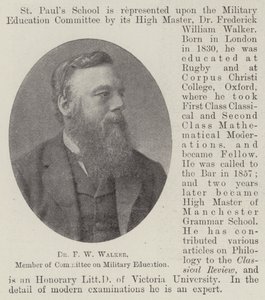 Dr F W Walker, membre du comité sur l