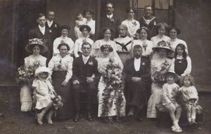Photographie de mariage édouardienne, vers 1910