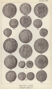 Pièces anglaises, Cromwell, Charles II