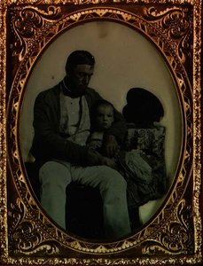 Père et enfant, vers 1850 (ambrotype)