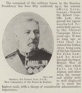 Général Sir Robert Low, GCB, nouveau commandant des forces à Bombay - English Photographer