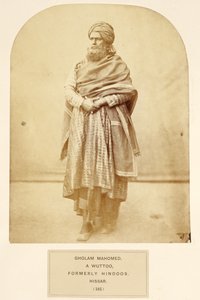 Gholam Mahomed, un Wuttoo, anciennement Hindous, Hissar, extrait de The People of India, par J. Forbes Watson, publié en 1868