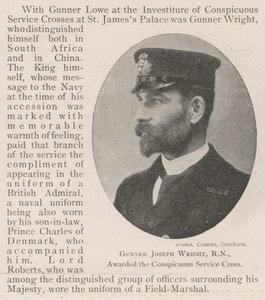 Canonnier Joseph Wright, RN, décoré de la Croix de service distingué