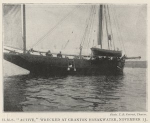HMS Active, échoué à la jetée de Granton, le 13 novembre