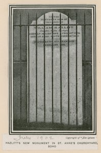 Nouveau monument de Hazlitt dans le cimetière de l