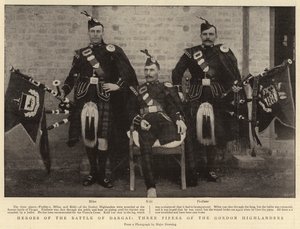 Héros de la bataille de Dargai, trois cornemuseurs des Gordon Highlanders