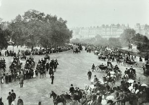 Hyde Park Corner, Westminster LB : Hyde Park Corner vue vers Park Lane, 1896 - English Photographer