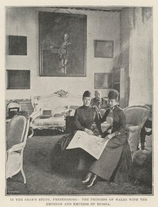 Dans le bureau du Tsar, Fredensborg, la princesse de Galles avec l