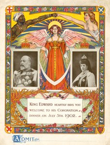 Invitation au dîner de couronnement du roi Édouard VII le 5 juillet 1902