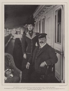 Le roi Edward VII et la reine Alexandra à bord du yacht de Sa Majesté Victoria et Albert - English Photographer